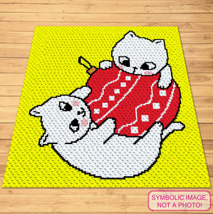 Get ready for some festive fun with this adorable C2C Cat Crochet Blanket Pattern!

Featuring two playful cats interacting with a bright holiday ornament, this corner-to-corner pattern brings a whimsical and joyful feel to your holiday decor. The vibrant colors and charming design make it perfect for crocheters looking to create a cozy and fun project for the festive season.
Click to learn more!