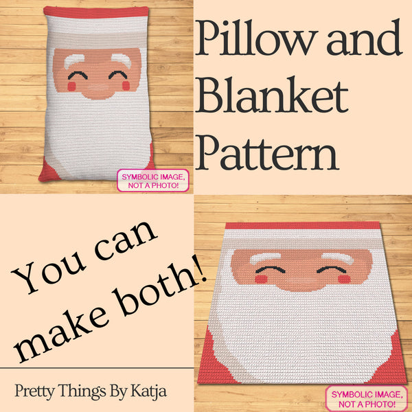 Xmas Crochet Pillow Pattern - Crochet Sata Claus Pattern