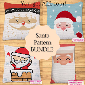 Bring the magic of Christmas to your crochet projects with this SC Santa Pattern Bundle!

&nbsp;This bundle features four unique Santa designs - perfect for creating festive blankets, pillows, or decorative pieces. Whether you prefer a traditional Santa or something more whimsical, these patterns are sure to add holiday cheer to your home or make for thoughtful, handmade gifts.