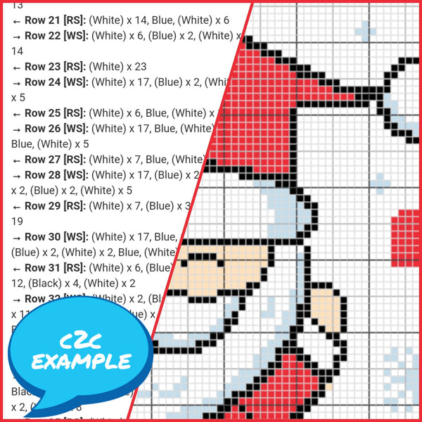 Xmas Crochet Pattern - Corner to Corner Blanket Pattern.