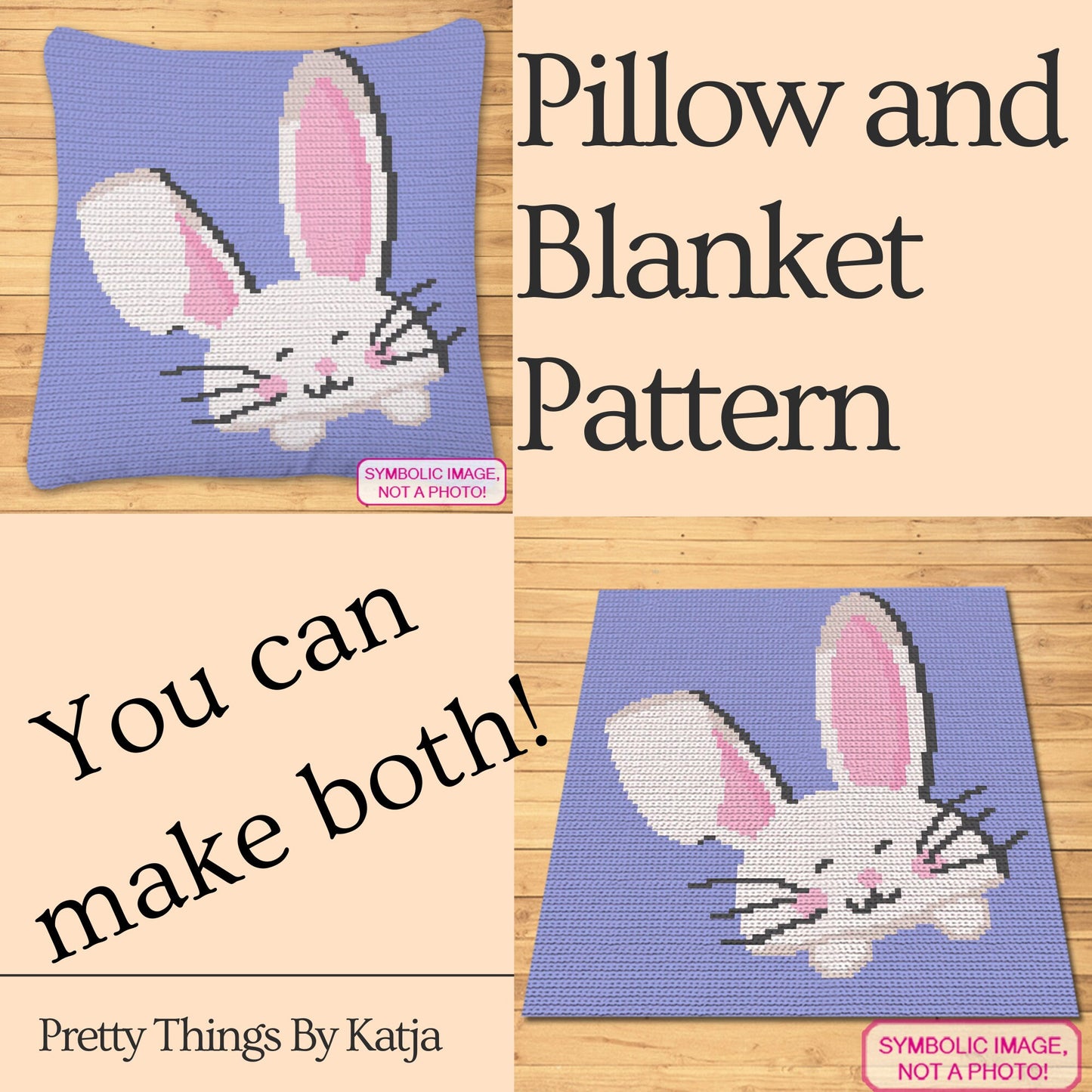 Crochet Bunny Pattern - Easter Crochet Pillow Pattern