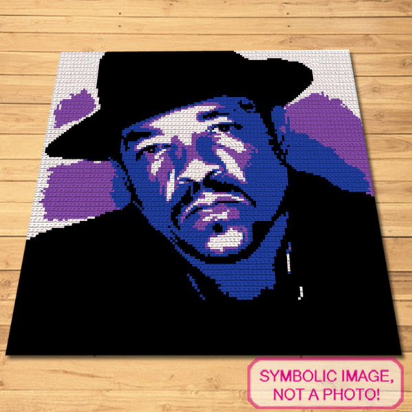 Celebrate the iconic Ice T with this detailed SC Crochet Blanket Pattern!

Perfect for fans of the legendary rapper and actor, this Single Crochet Pattern captures his unmistakable look with clean lines and bold contrasts. Designed for intermediate crocheters, the pattern is easy to follow and allows you to create a stunning tribute to Ice T, whether as a wall hanging, throw, or unique gift. 
Click to learn more!