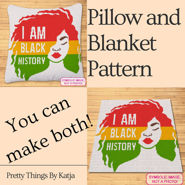 BLM Crochet Pattern BUNDLE- Weaving passion & change! African-inspired, vibrant pattern. Spread awareness with each stitch. This BUNDLE includes a C2C Afghan Pattern and Tapestry Crochet Blanket and Pillow Pattern with Written Instructions, PDF Digital Files. Click to learn more!