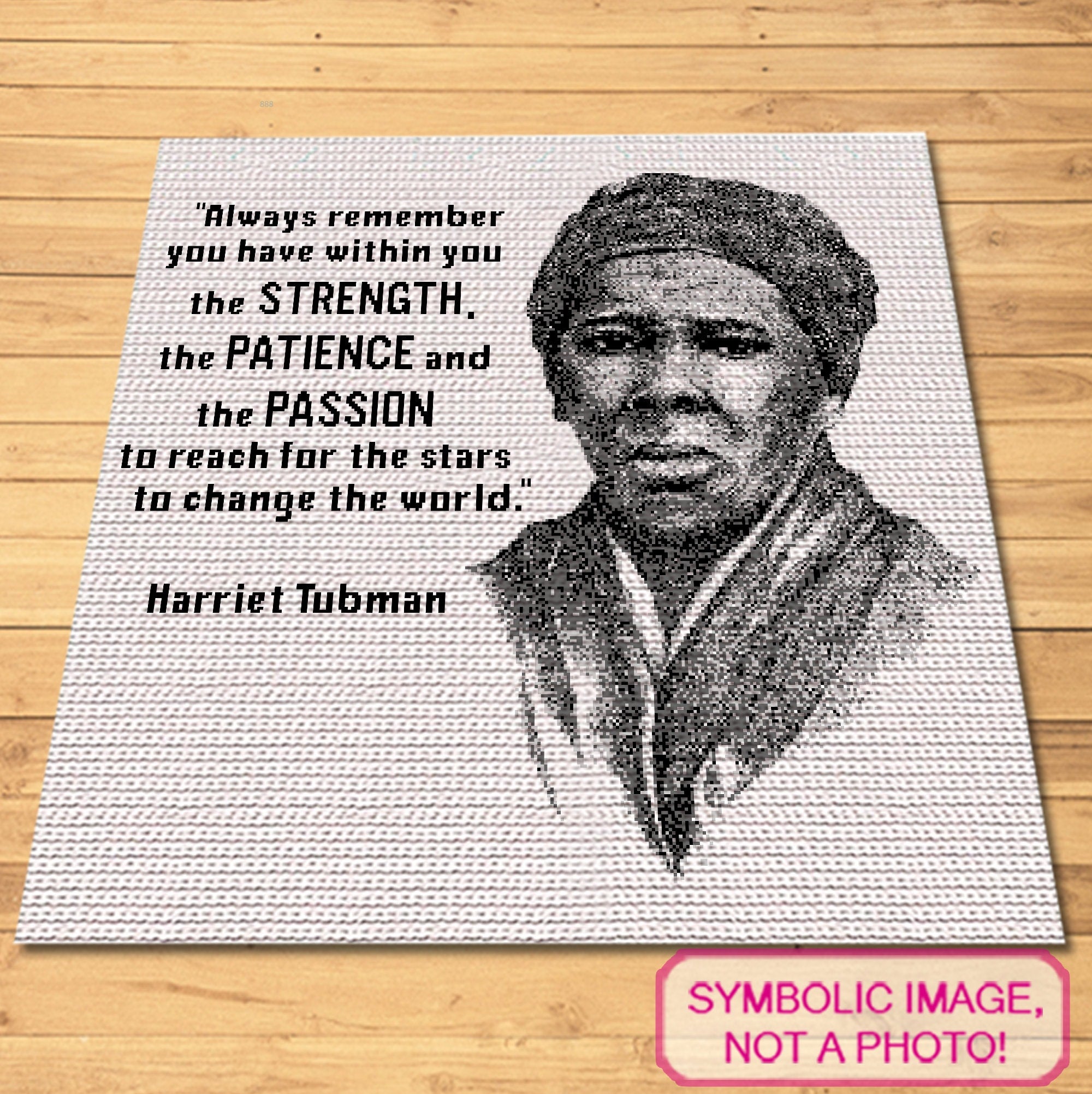Harriet Tubman Crochet Blanket Pattern - Weave a Tribute to Courage and Freedom! This captivating pattern features a beautiful portrait of Harriet Tubman, an icon of strength, patience, and passion. Crochet a blanket that honors her legacy and the fight for freedom. With detailed instructions and a touching quote, stitch a masterpiece that celebrates her indomitable spirit. Click to learn more!