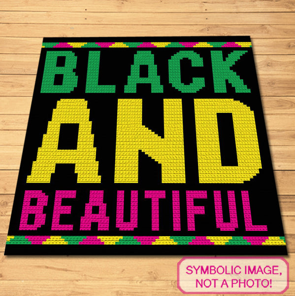 Black and Beautiful Crochet Pattern BUNDLE - Weaving Culture and Pride!  Weave culture and pride into your home decor with the "Black and Beautiful" Crochet Pattern Bundle. This captivating Pattern showcases African-inspired motifs and vibrant colors, capturing the essence of Black beauty and resilience. Crochet a stunning Pillow and a Blanket that adds a touch of cultural heritage to any space. Follow the provided written instructions and graphs to bring this inspiring design to life!