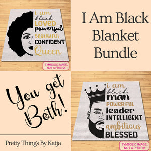 Embrace the regality within and cocoon yourself in the comfort of my 'I Am Black Queen' and 'I Am Black King' Crochet Blanket Bundle. These patterns embody strength, beauty, and the undeniable power of Black excellence. Get ready to wrap yourself in the warmth of empowerment and create your own royal masterpiece!