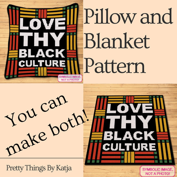 Celebrate the richness and beauty of Black culture with my captivating 'Love Thy Black Culture' Crochet Pillow Pattern. This design is a heartfelt reminder to embrace diversity, honor heritage, and spread love. Stitch your way to a harmonious and inclusive home decor! 