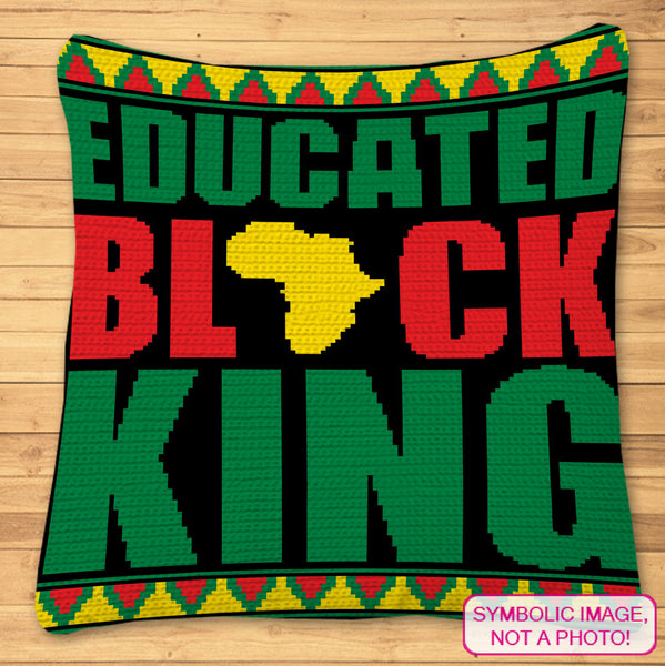 Unleash your creative genius and stitch together a masterpiece fit for a king! 'Educated Black King' Crochet Pillow Pattern combines artistry, culture, and empowerment in one beautiful design. Let your crochet skills shine while celebrating the brilliance of educated Black Kings. Click to learn more! 