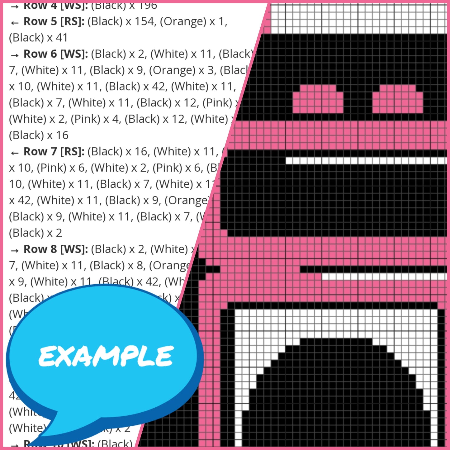 Hip Hop Crochet Bunny Pattern - Easter Crochet Pattern, Tapestry Crochet Blanket Pattern