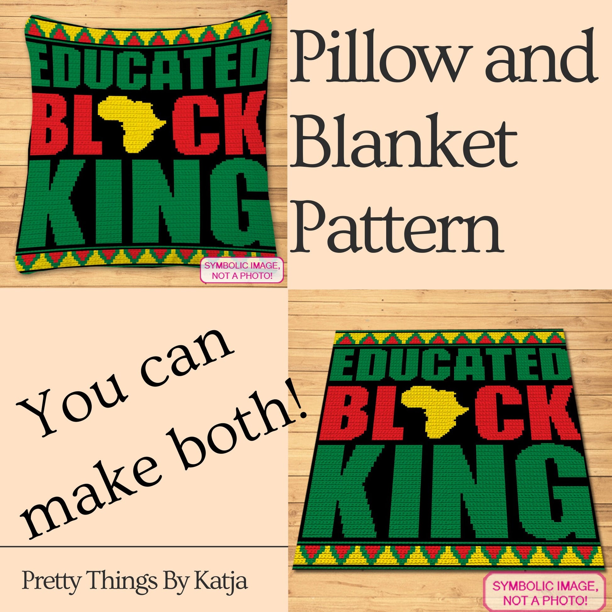 Unleash your creative genius and stitch together a masterpiece fit for a king! 'Educated Black King' Crochet Pillow Pattern combines artistry, culture, and empowerment in one beautiful design. Let your crochet skills shine while celebrating the brilliance of educated Black Kings. Click to learn more! 
