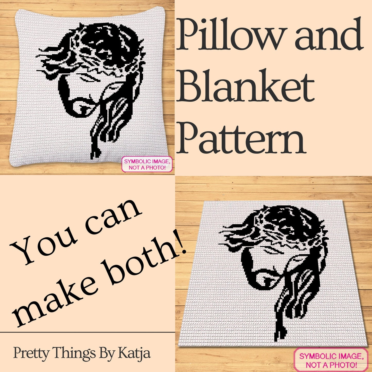 Crochet Jesus Pattern - Easter Crochet Pillow Pattern