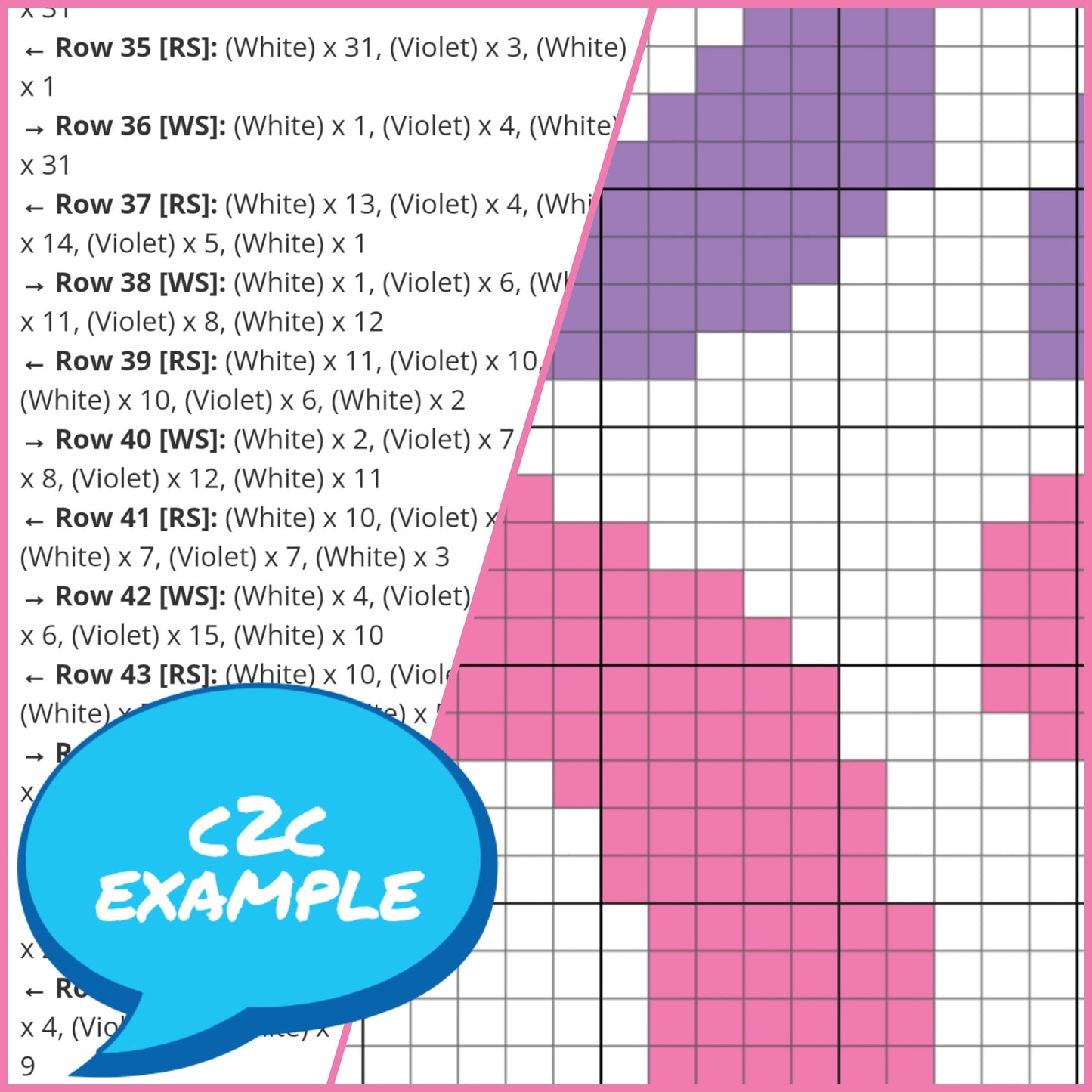 C2C Easter Crochet Pattern - Funny Crochet Bunny Pattern