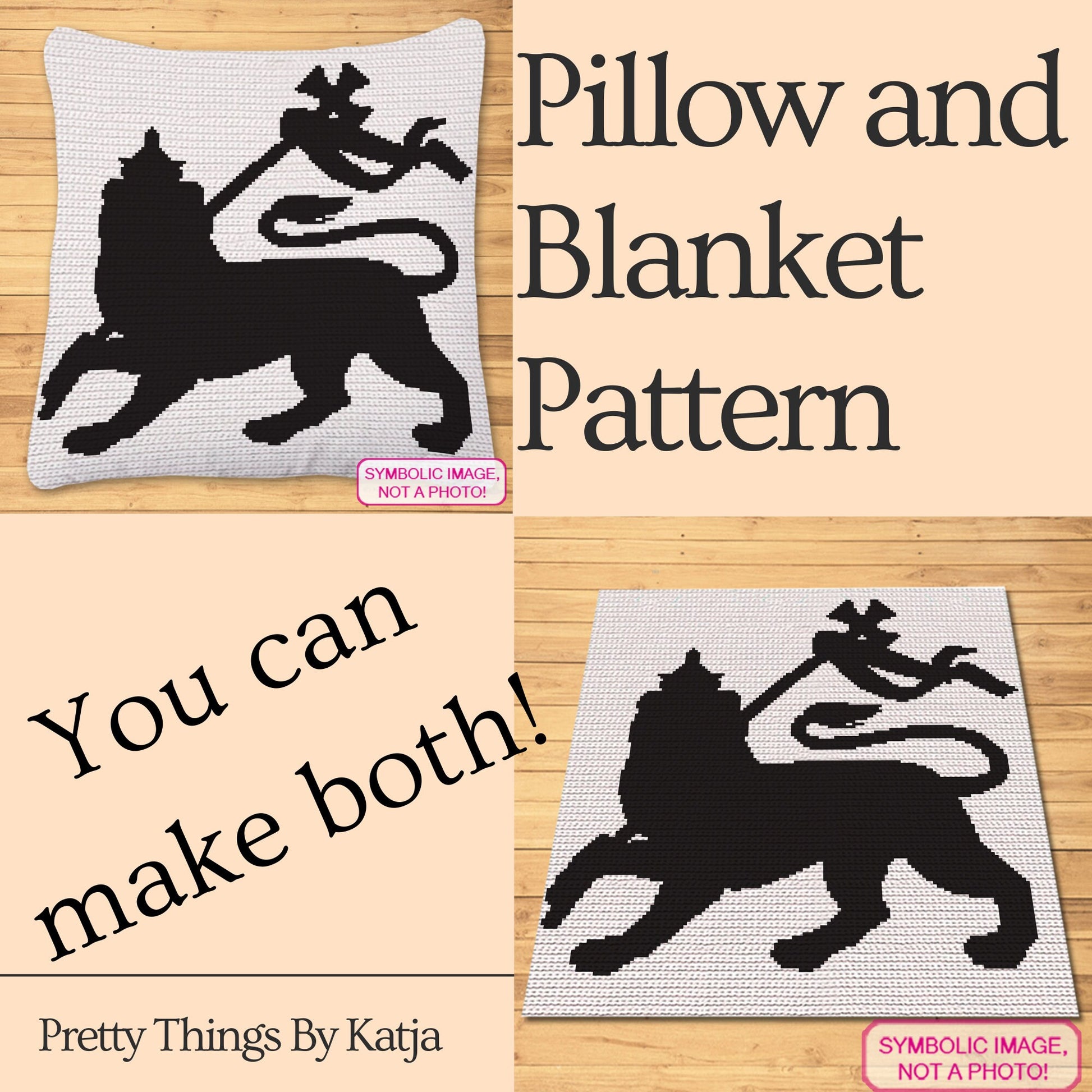 Crochet Lion Of Judah Pattern with Written Instructions for a Tapestry Crochet Blanket Pattern and a Tapestry Crochet Pillow Pattern; PDF Digital Files. Click to learn more!