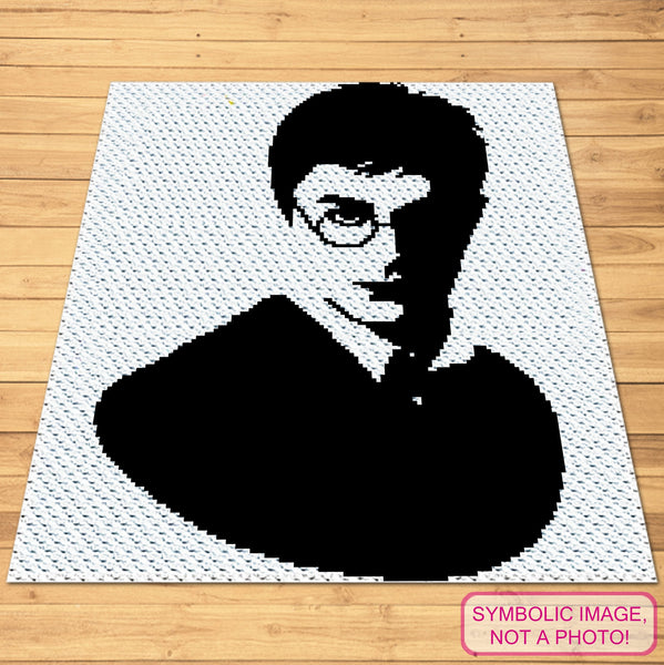 C2C Harry Potter Pattern - Crochet Celebrity Daniel Radcliffe is a Graph Pattern with Written Instructions for a Corner to Corner Crochet Blanket Pattern. Click to learn more!