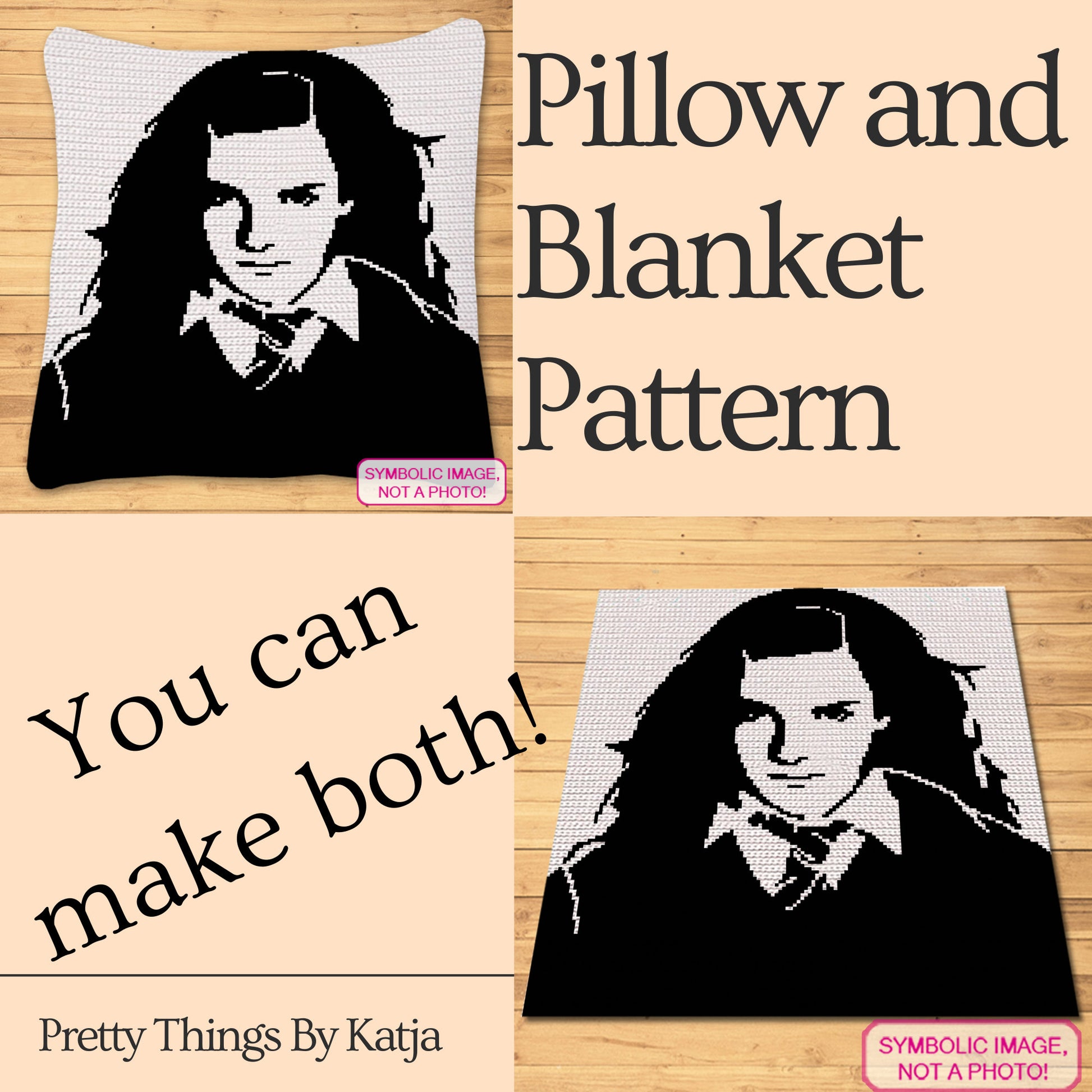 Harry Potter Patterns - Crochet Celebrity Emma Watson a Graph Pattern with Written Instructions for a Tapestry Crochet Blanket and Pillow Pattern; PDF Digital Files. Click to learn more!