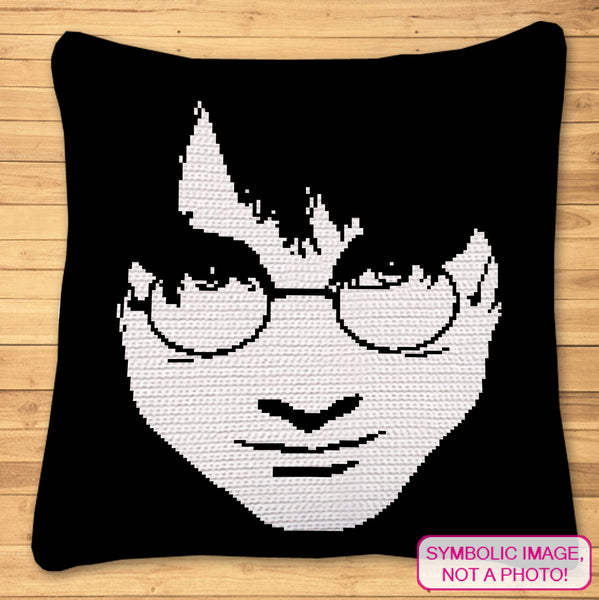 Harry Potter Crochet Pattern - Crochet Celebrity Daniel Radcliffe a Graph Pattern with Written Instructions for a Tapestry Crochet Blanket and Pillow Pattern; PDF Digital Files. Click to learn more!